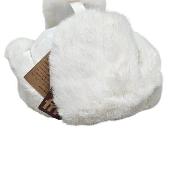 FRR NWT Rabbit‎ Fur Aviator Trapper Hat Water Repellent White S/M Snow Bunny - Picture 9 of 13